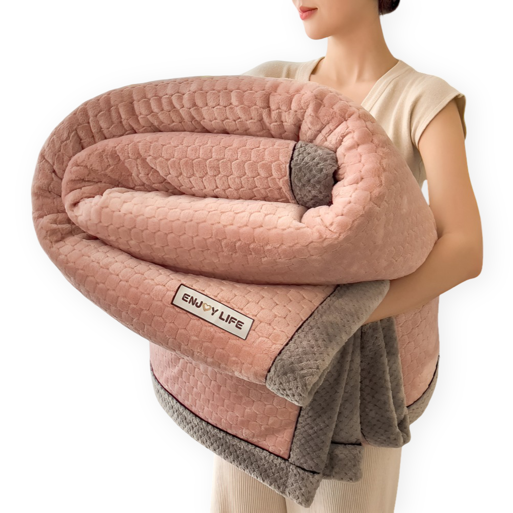 Stilfullt Ultra-mjukt Plysch Mysfilt - Lyxig Helårs Kastfilt - Tjock och Luddig Vintervärme Nödvändighet