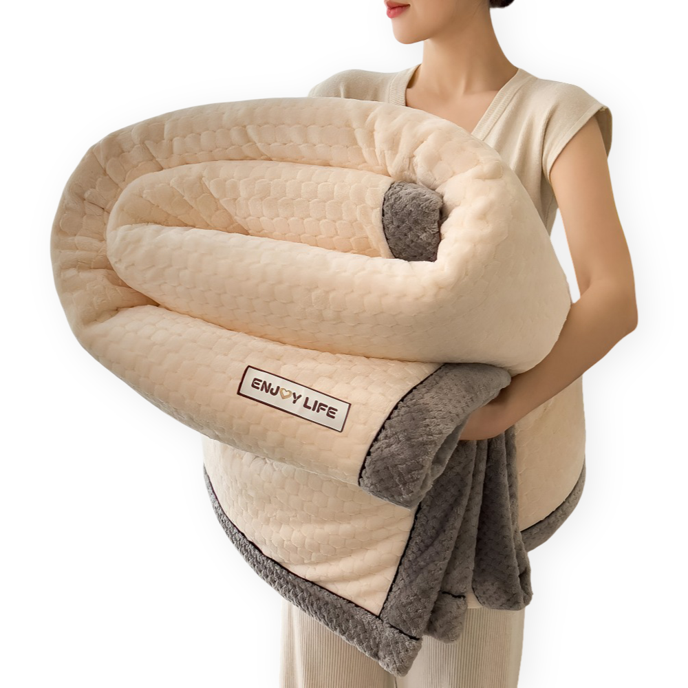 Stilfullt Ultra-mjukt Plysch Mysfilt - Lyxig Helårs Kastfilt - Tjock och Luddig Vintervärme Nödvändighet