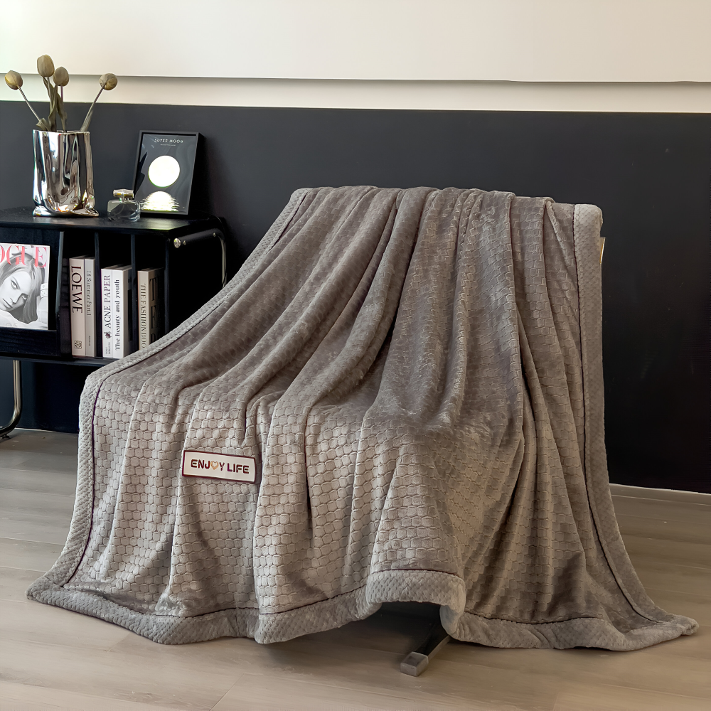 Stilfullt Ultra-mjukt Plysch Mysfilt - Lyxig Helårs Kastfilt - Tjock och Luddig Vintervärme Nödvändighet