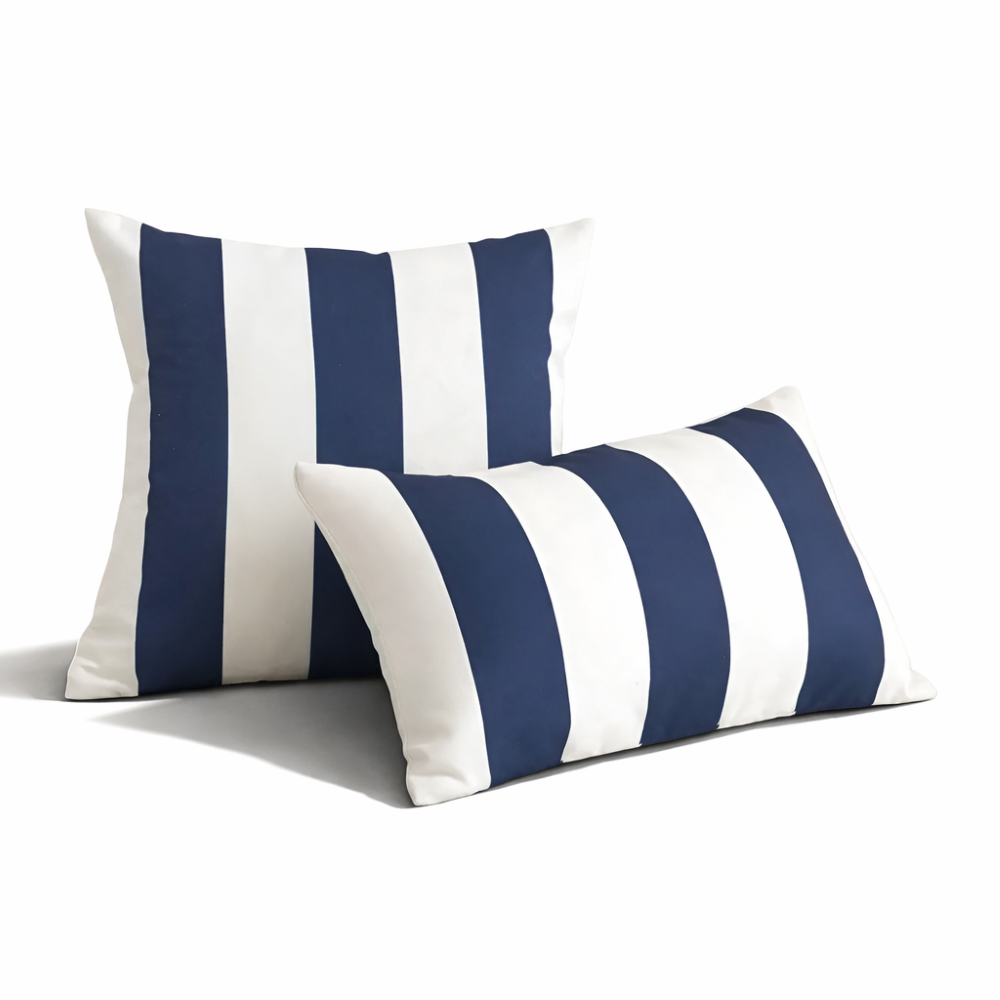 Sommarrandigt Kuddöverdrag – Väderbeständig Utomhuskudde (45x45 cm) för soffa och fåtölj