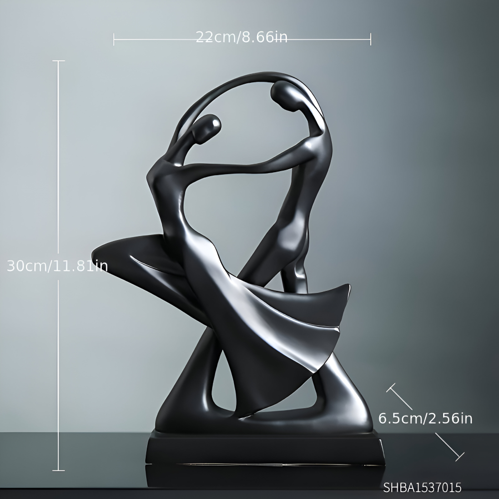 SwayDuo Ornament - Vit och svart dansande skulptur i resin - Modern abstrakt konst