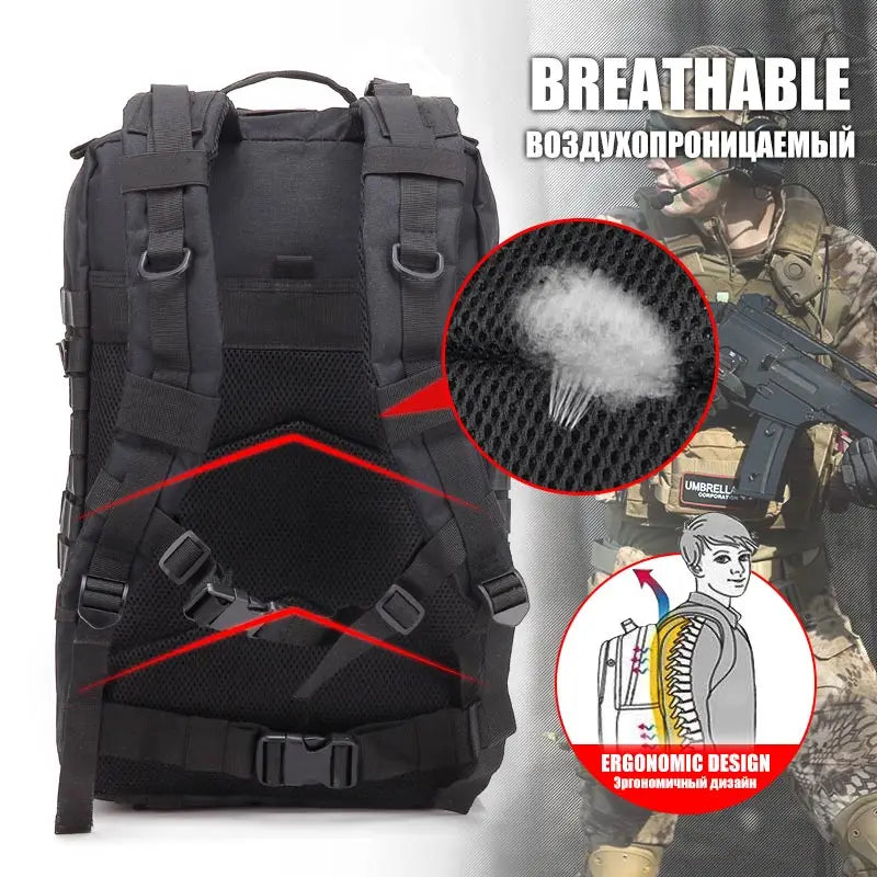 Taktisk Ryggsäck För Män - Robust Molle-Design i 30L och 45L För Utomhusäventyr 4