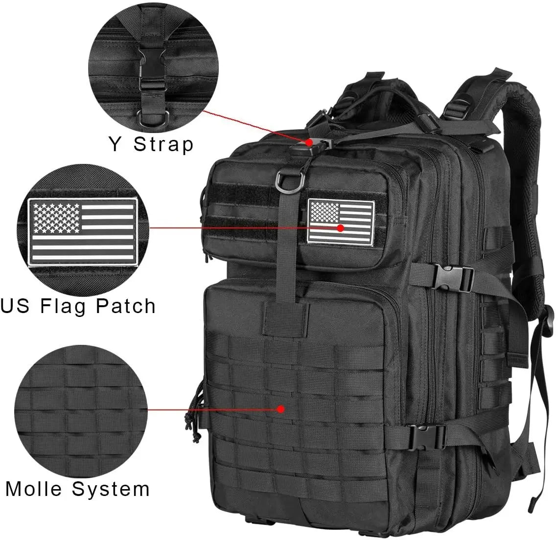 Taktisk Ryggsäck För Män - Robust Molle-Design i 30L och 45L För Utomhusäventyr 6