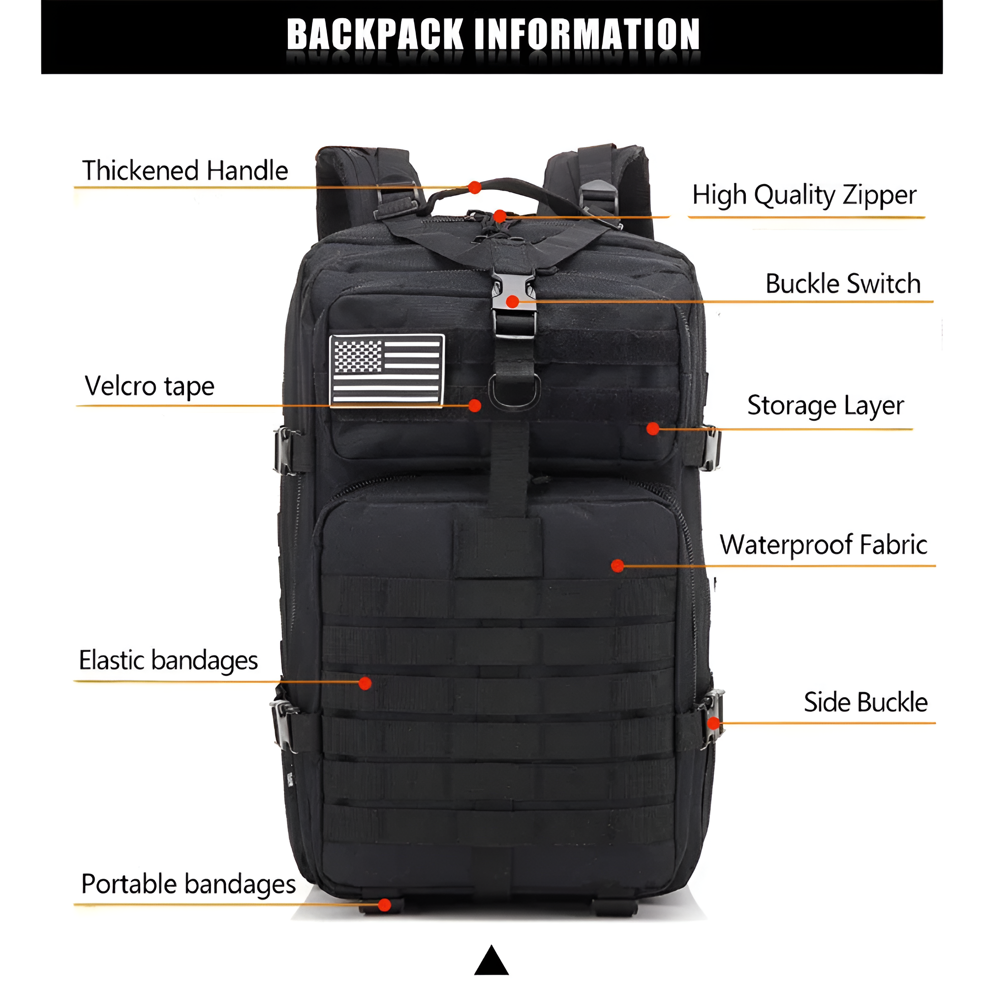 Taktisk Ryggsäck För Män - Robust Molle-Design i 30L och 45L För Utomhusäventyr 7