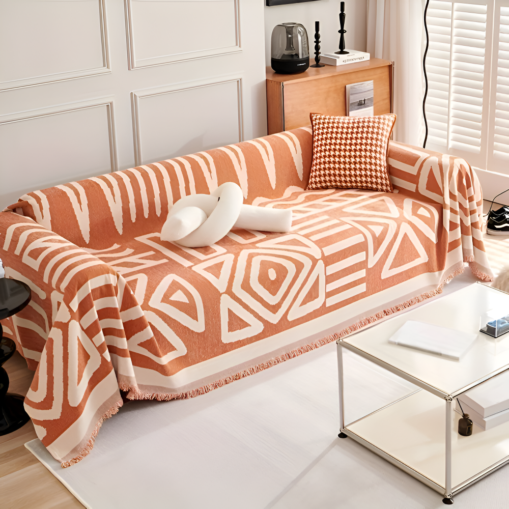 TasselBliss Plaid - Högt kvalité Chenille Wurfdecke - Rutschfritt Sofabezug Fleece Blanket