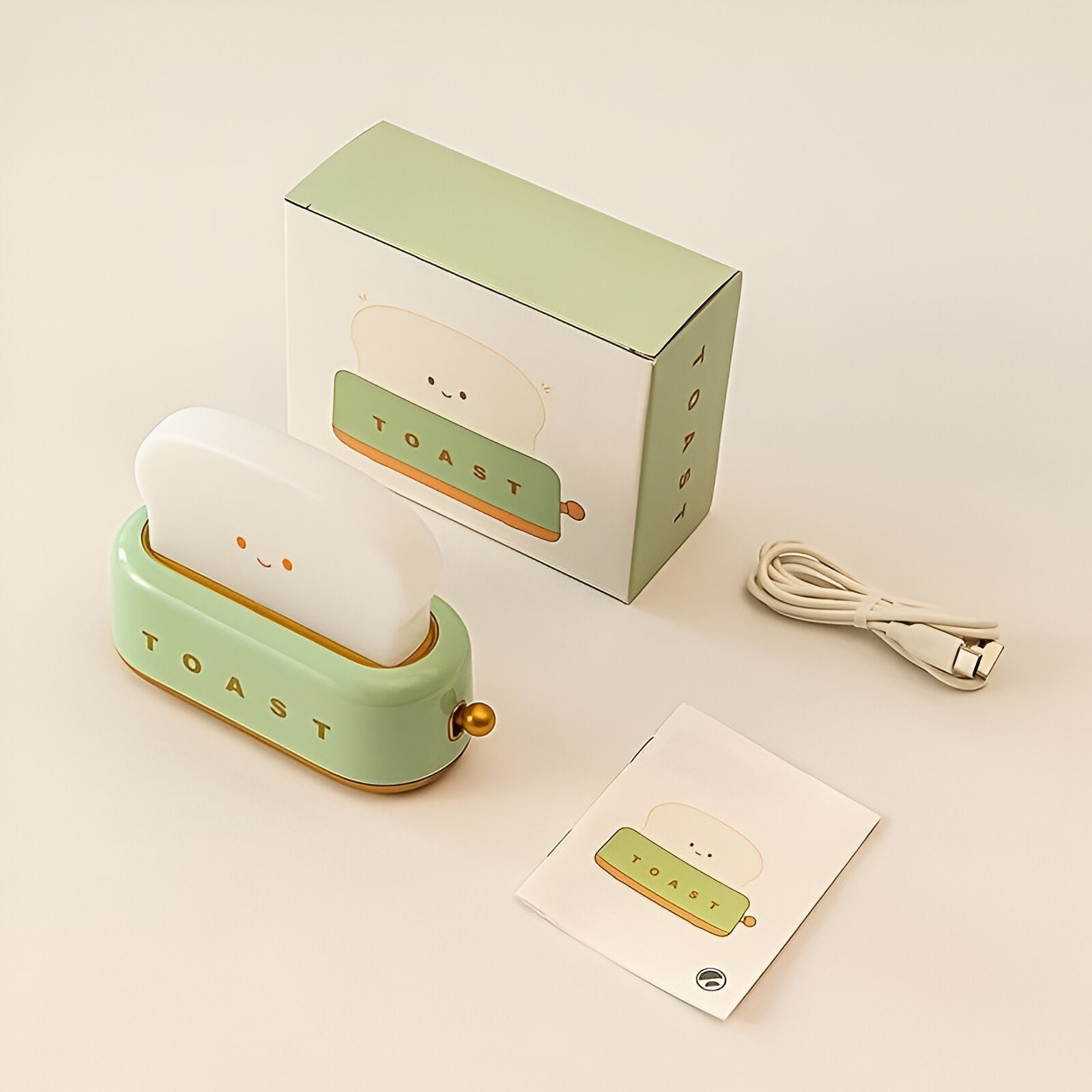 TinyToast Bordslampa - Bärbar Brödrost Nattlampa - Dimbar LED-lampa