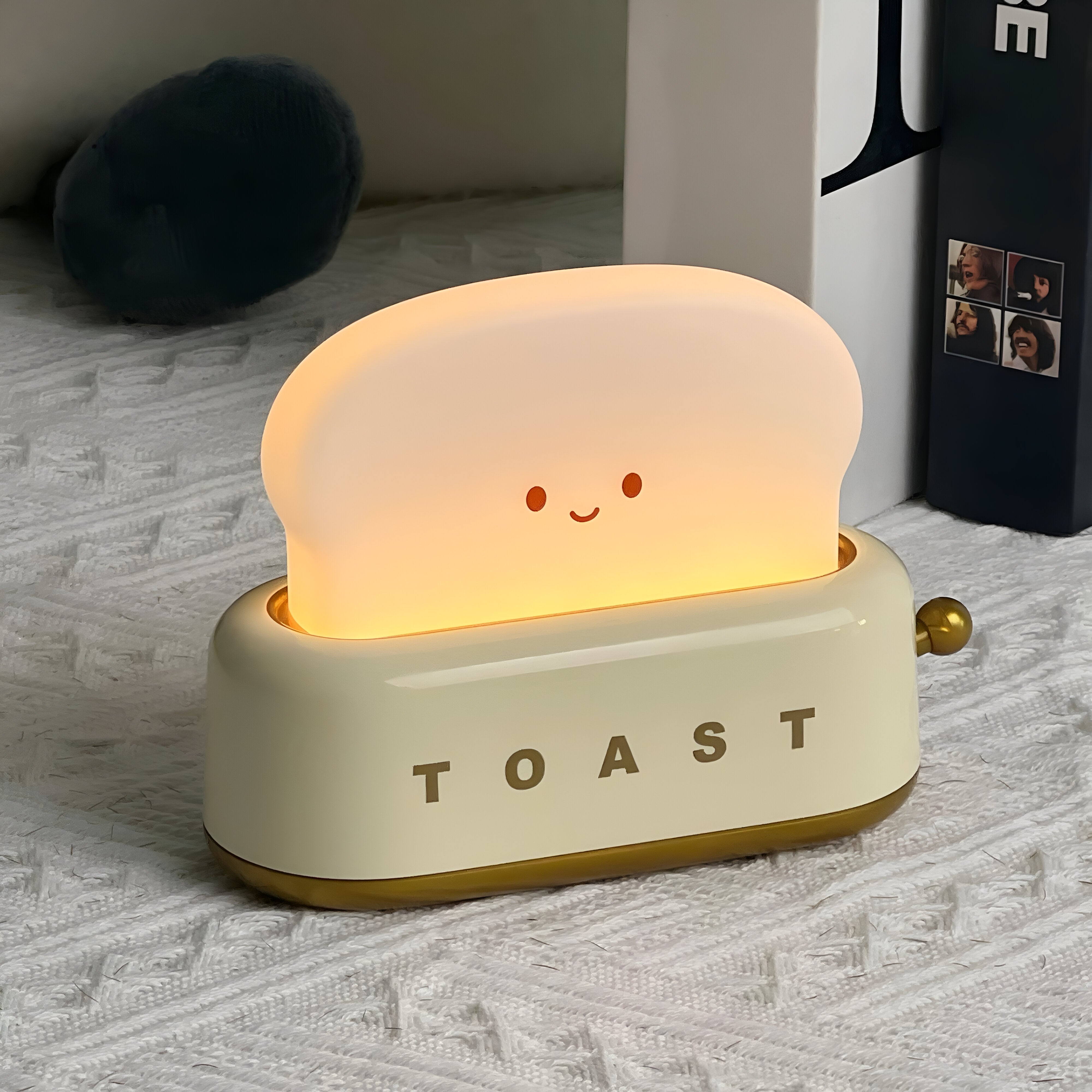 TinyToast Bordslampa - Bärbar Brödrost Nattlampa - Dimbar LED-lampa