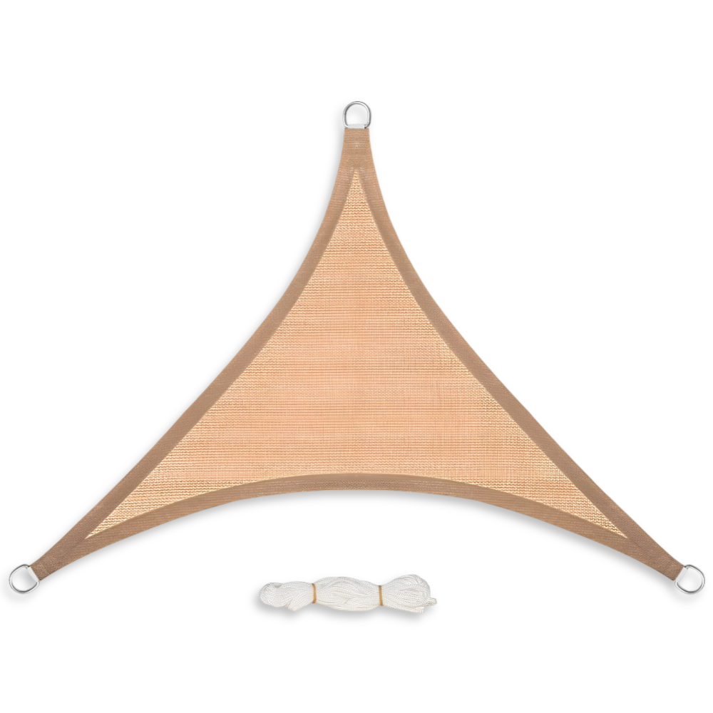 Solsegel Triangulärt HDPE Andningsbart - UV-skydd 50+, 180 g/m² - Creme - För trädgård & terrass