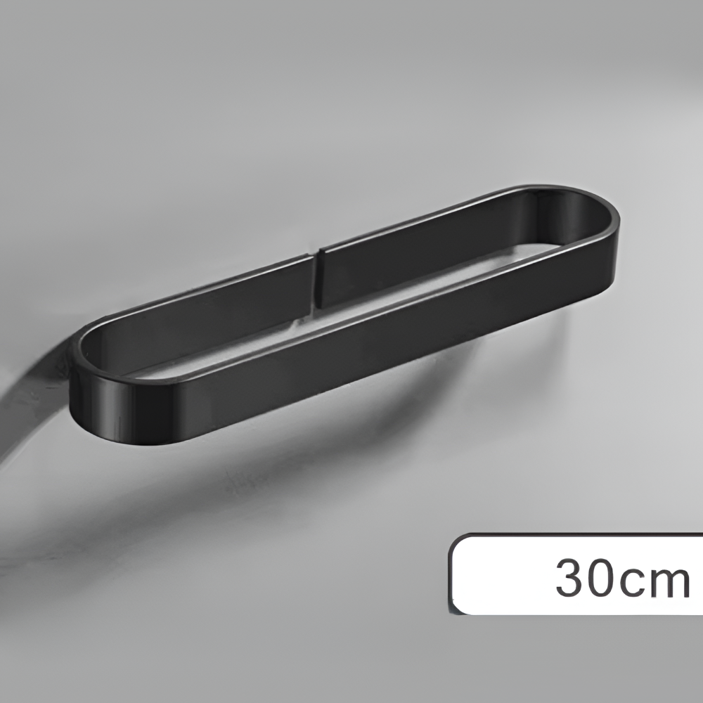 U-Form Handdukshållare - Rostfritt Aluminium, Svart, (30/40/50cm) Handdukstänger