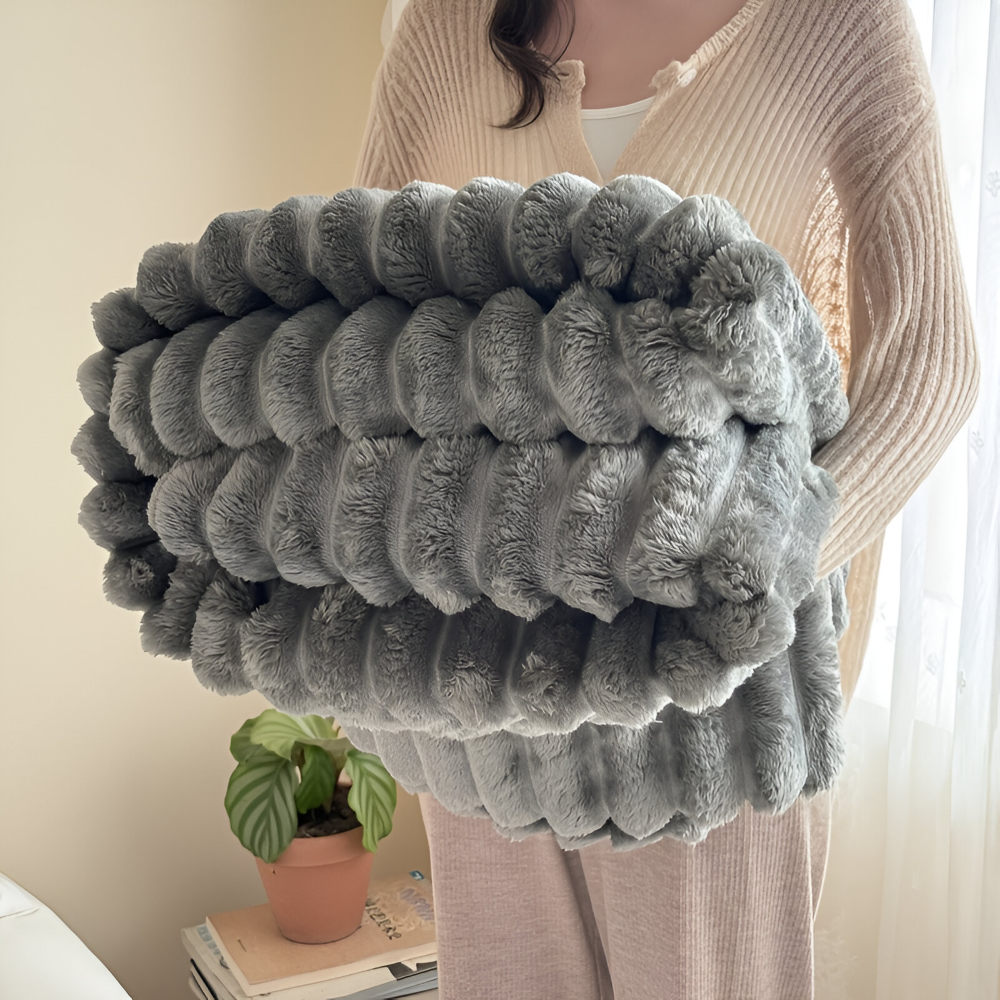 Ultra-mjuk Fleece-Kosheldecke med Elastiska Ränder - Mångsidig filt för Vardagsrum, Sovrum och Resor