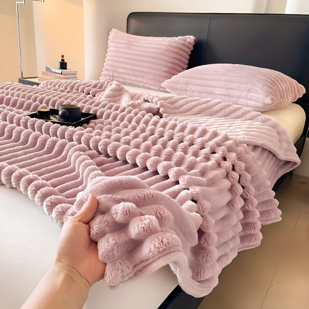 Ultra-mjuk Fleece-Kosheldecke med Elastiska Ränder - Mångsidig filt för Vardagsrum, Sovrum och Resor