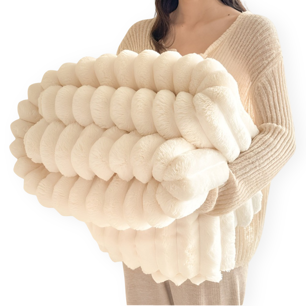 Ultra-mjuk Fleece-Kosheldecke med Elastiska Ränder - Mångsidig filt för Vardagsrum, Sovrum och Resor