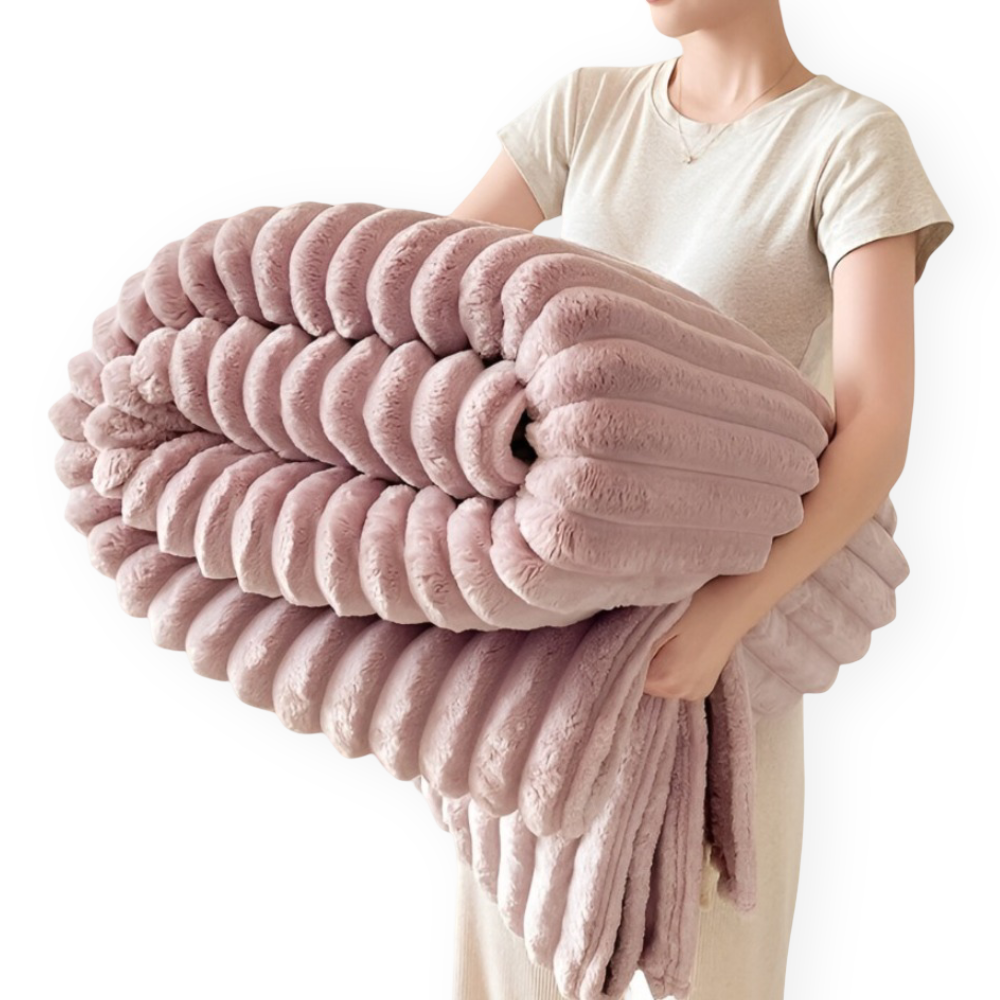 Ultra-mjuk Fleece-Kosheldecke med Elastiska Ränder - Mångsidig filt för Vardagsrum, Sovrum och Resor