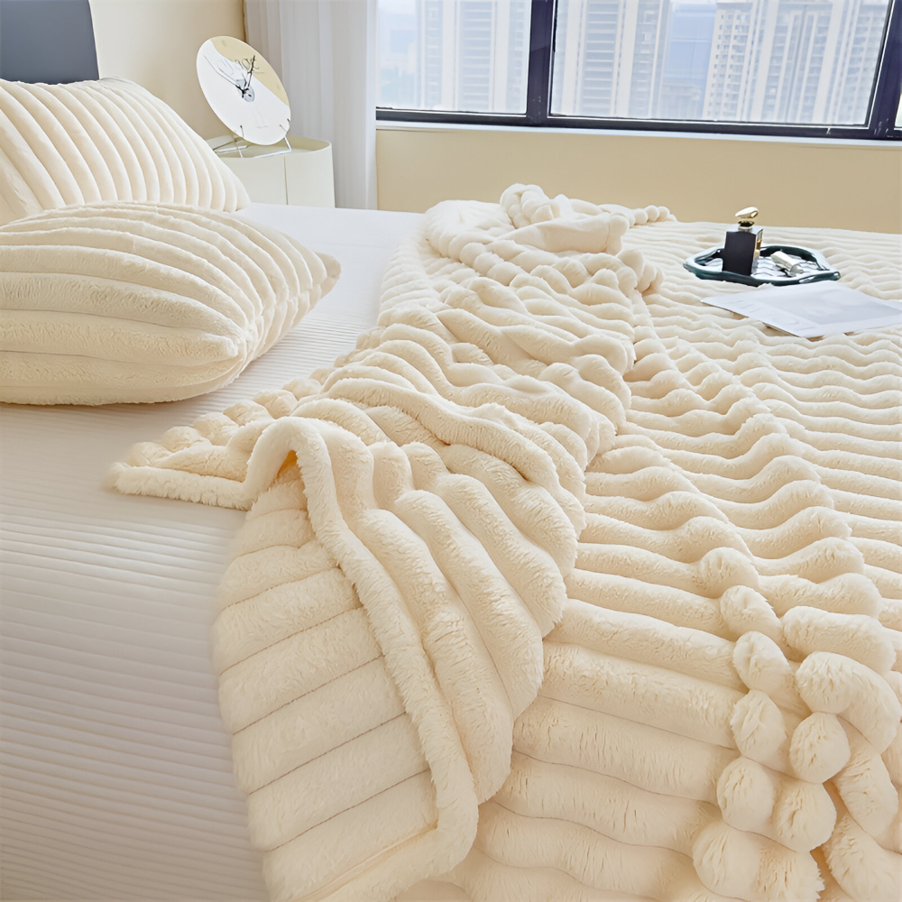 Ultra-mjuk Fleece-Kosheldecke med Elastiska Ränder - Mångsidig filt för Vardagsrum, Sovrum och Resor