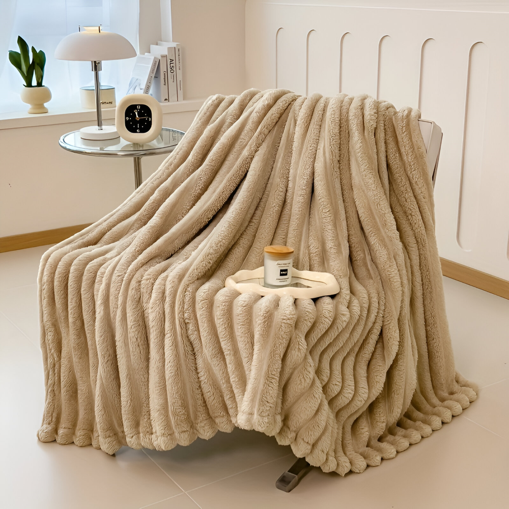 Ultra-mjuk Fleece-Kosheldecke med Elastiska Ränder - Mångsidig filt för Vardagsrum, Sovrum och Resor