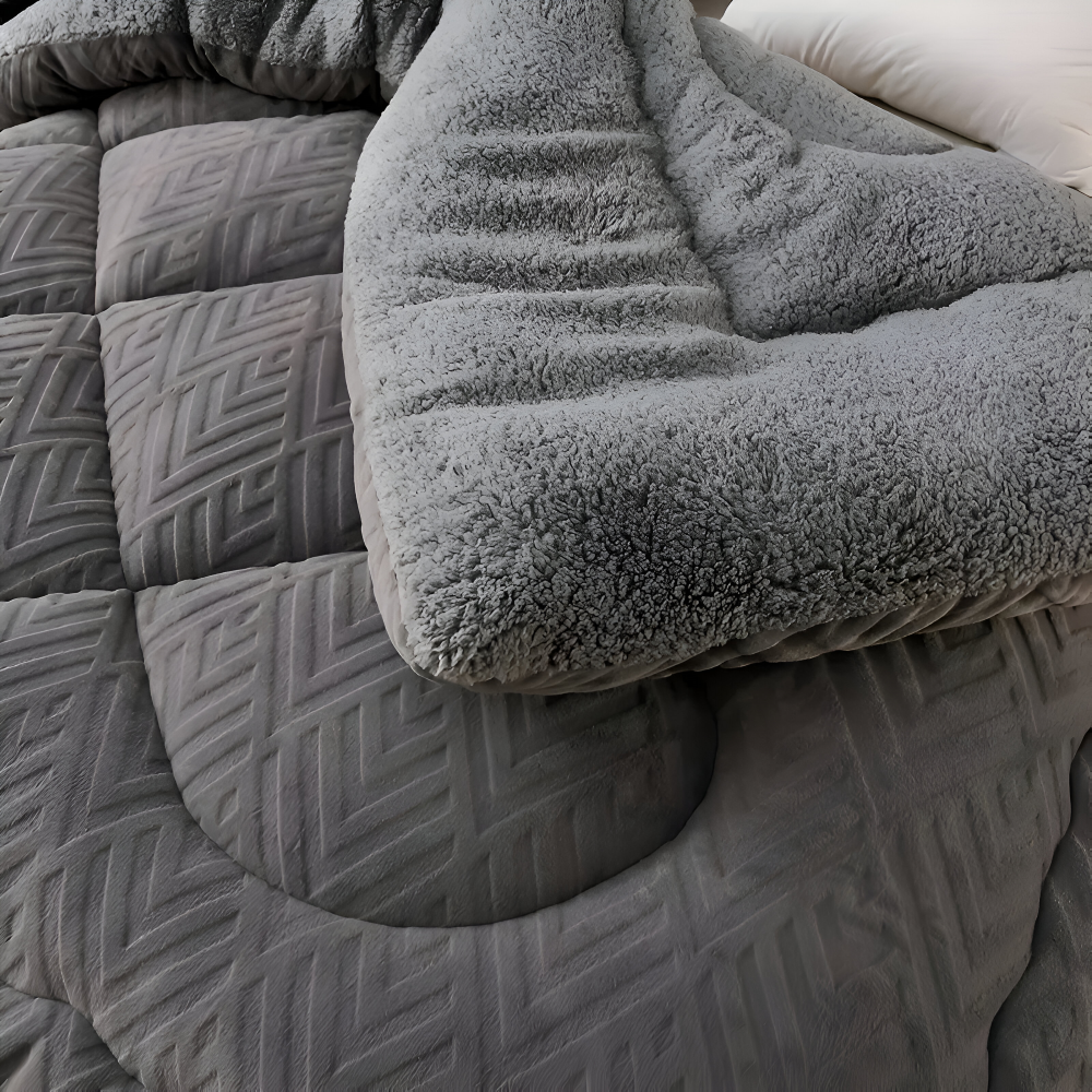 Ultra Fluff Täcke - Maskintvättbart Dubbelsidigt Plyschtäcke för Alla Årstider - Stilig Fleece Täcke