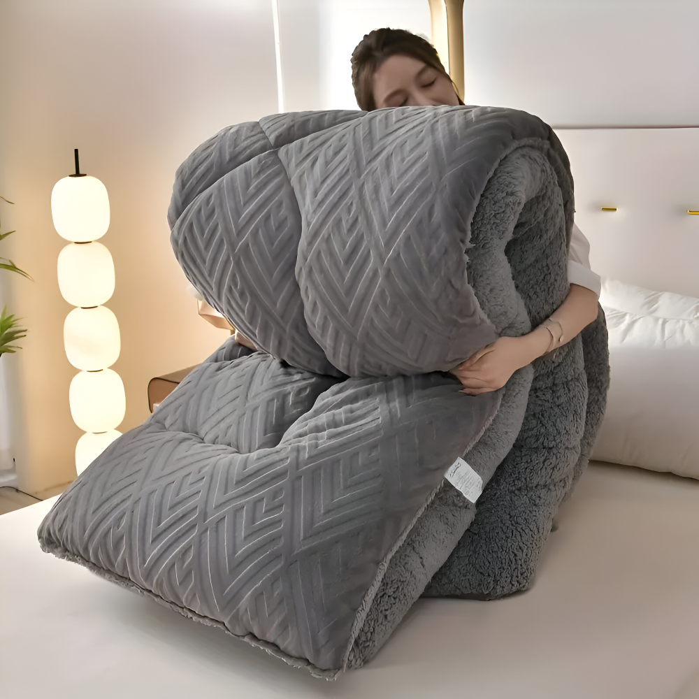 Ultra Fluff Täcke - Maskintvättbart Dubbelsidigt Plyschtäcke för Alla Årstider - Stilig Fleece Täcke