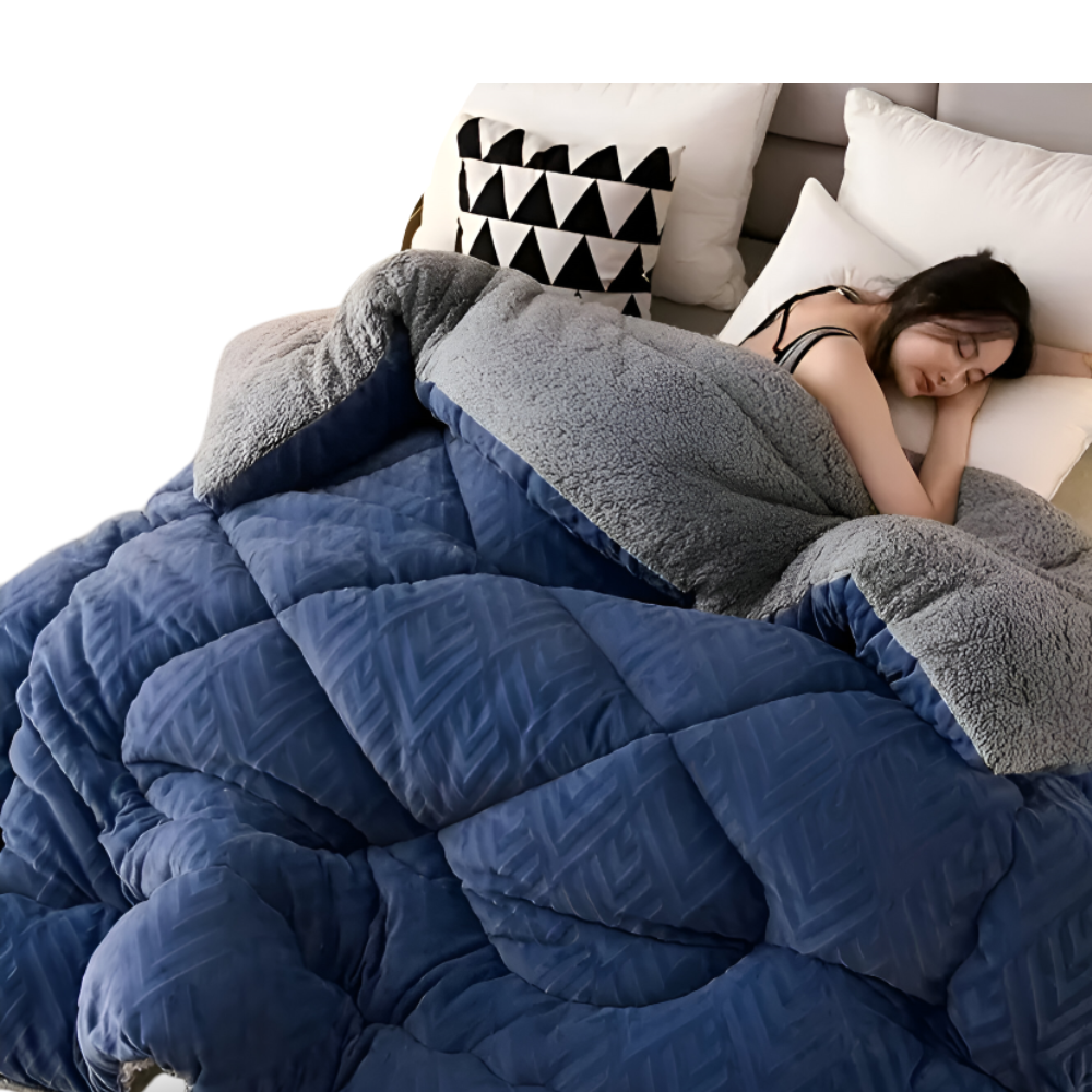 Ultra Fluff Täcke - Maskintvättbart Dubbelsidigt Plyschtäcke för Alla Årstider - Stilig Fleece Täcke
