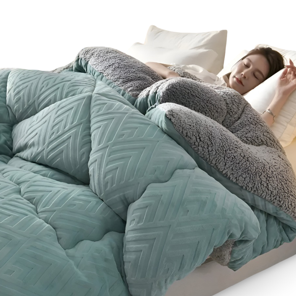 Ultra Fluff Täcke - Maskintvättbart Dubbelsidigt Plyschtäcke för Alla Årstider - Stilig Fleece Täcke