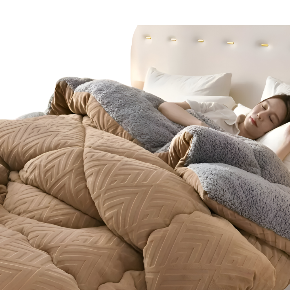 Ultra Fluff Täcke - Maskintvättbart Dubbelsidigt Plyschtäcke för Alla Årstider - Stilig Fleece Täcke