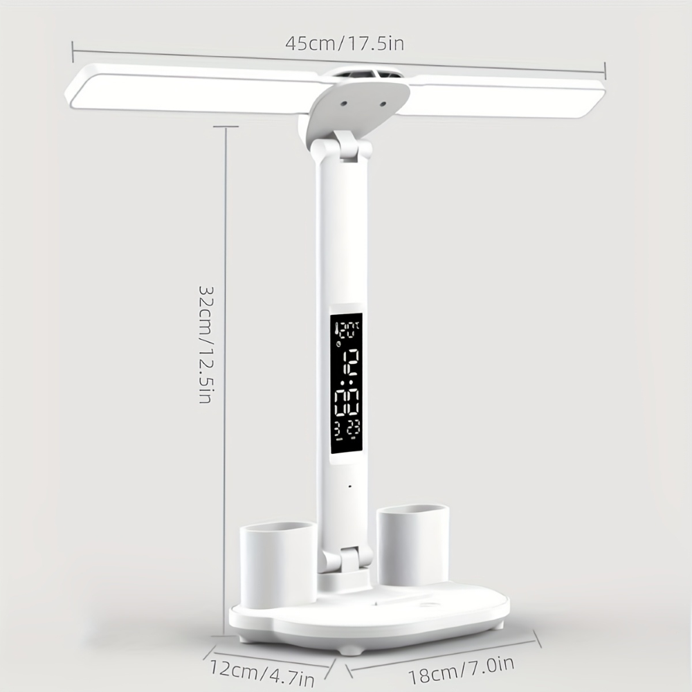 Mångsidig Dubbelhuvud LED Skrivbordslampa med Touchkontroll - Fällbar USB-driven Bordslampa