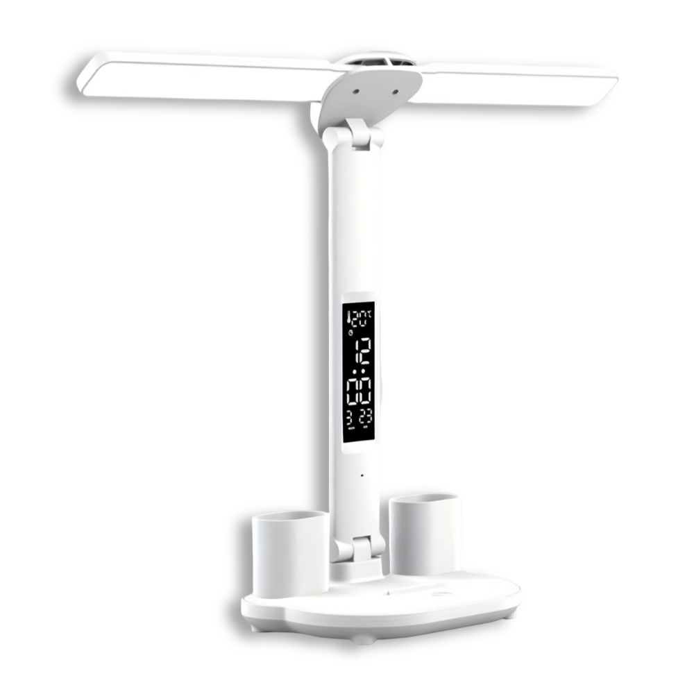 Mångsidig Dubbelhuvud LED Skrivbordslampa med Touchkontroll - Fällbar USB-driven Bordslampa