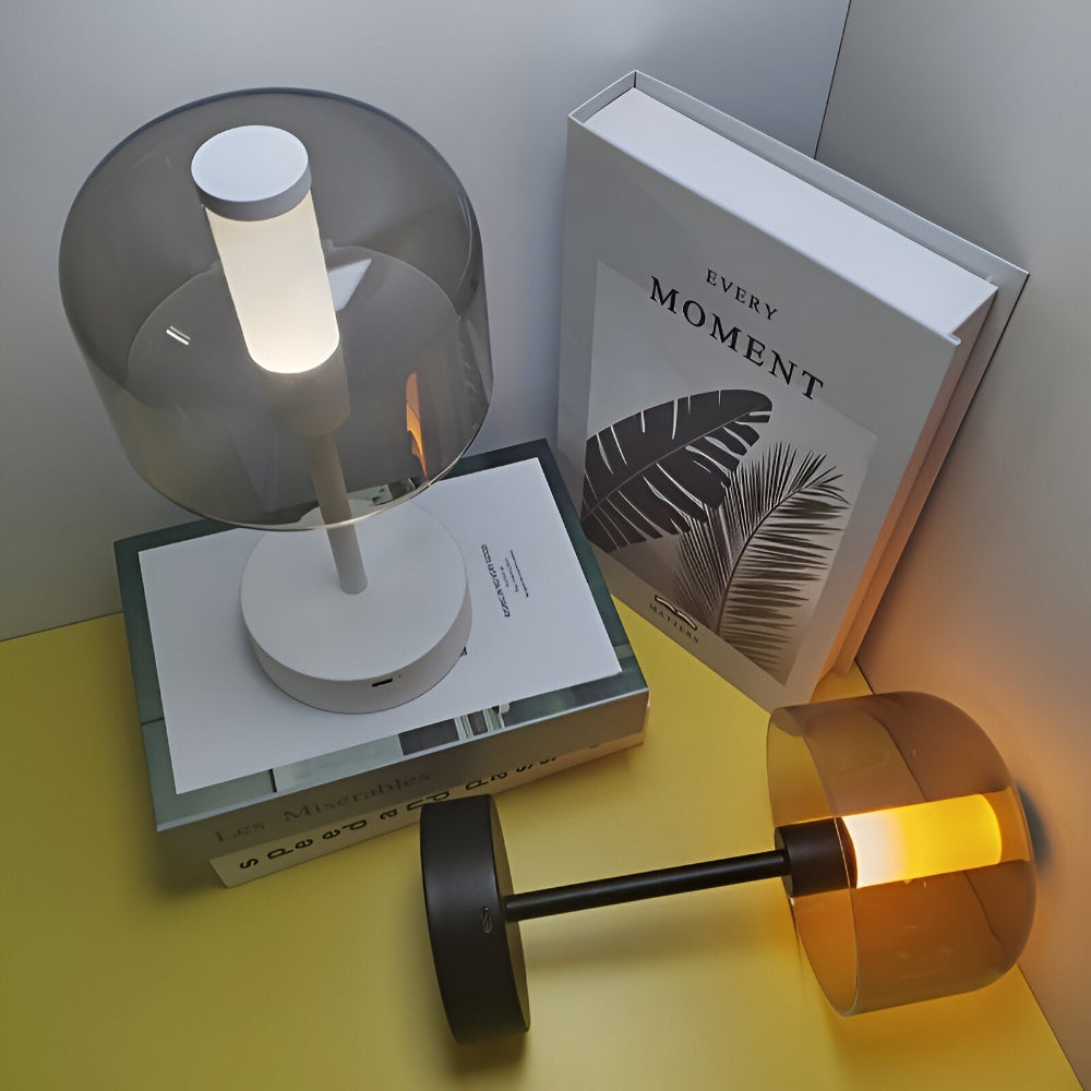 Mångsidig Touch Sensitive LED Nattdukslamp med Metallbas och Akrylskärm - USB-laddning och justerbara färgtemperaturer Bordslampa