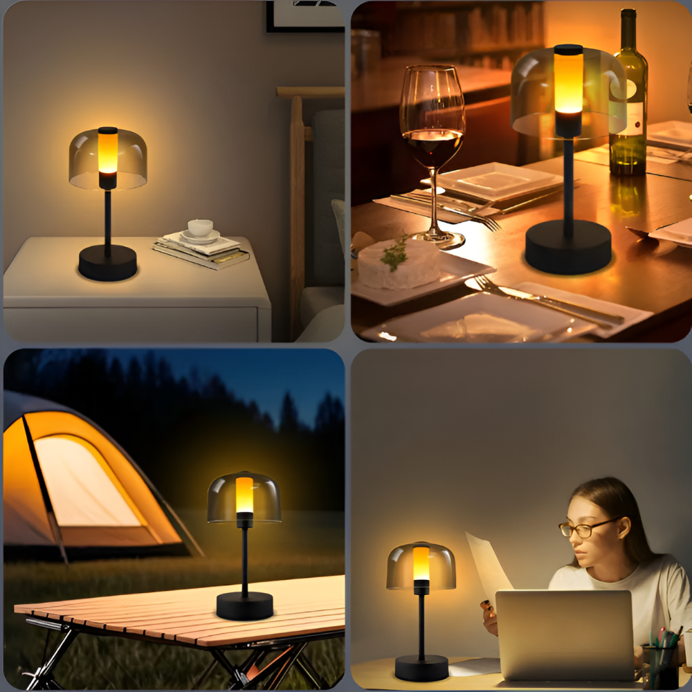 Mångsidig Touch Sensitive LED Nattdukslamp med Metallbas och Akrylskärm - USB-laddning och justerbara färgtemperaturer Bordslampa