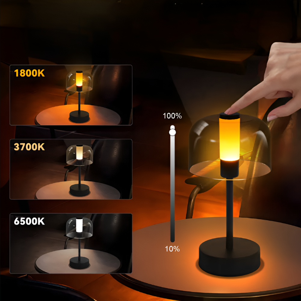 Mångsidig Touch Sensitive LED Nattdukslamp med Metallbas och Akrylskärm - USB-laddning och justerbara färgtemperaturer Bordslampa