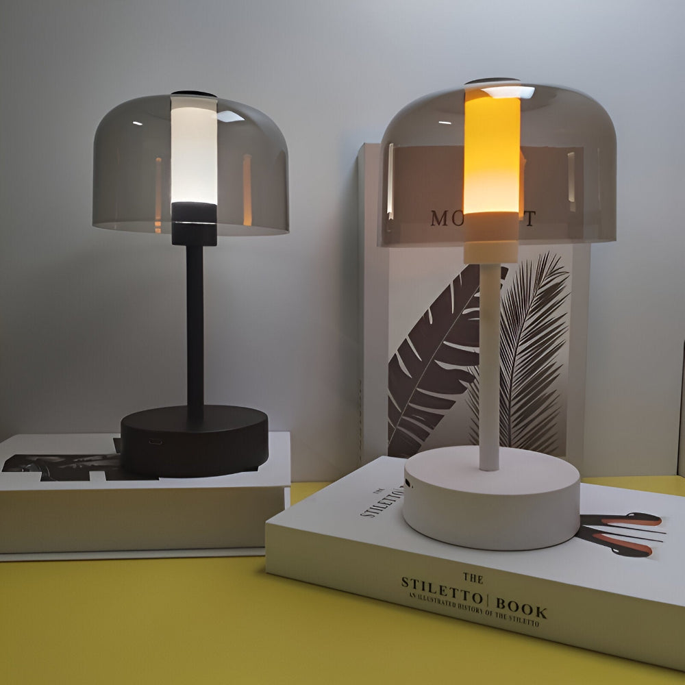 Mångsidig Touch Sensitive LED Nattdukslamp med Metallbas och Akrylskärm - USB-laddning och justerbara färgtemperaturer Bordslampa