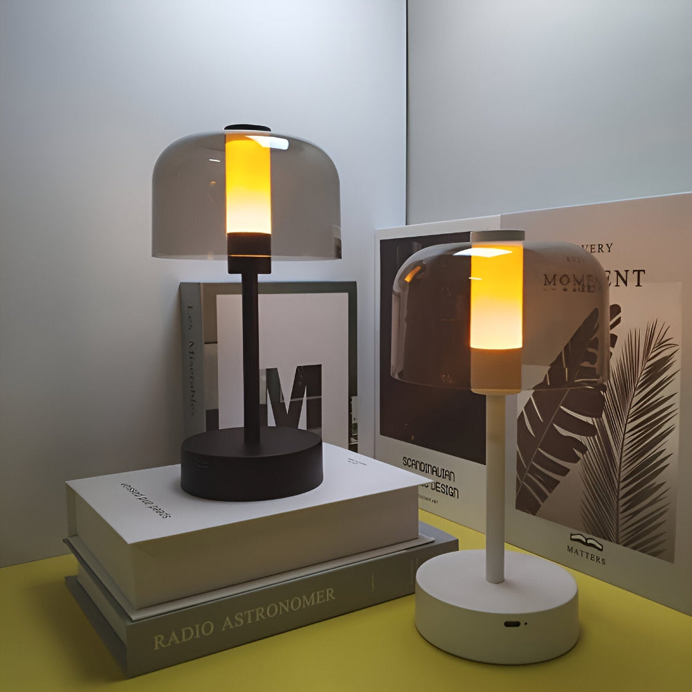 Mångsidig Touch Sensitive LED Nattdukslamp med Metallbas och Akrylskärm - USB-laddning och justerbara färgtemperaturer Bordslampa