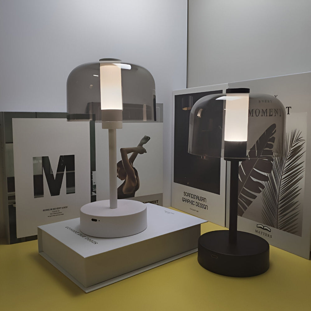 Mångsidig Touch Sensitive LED Nattdukslamp med Metallbas och Akrylskärm - USB-laddning och justerbara färgtemperaturer Bordslampa