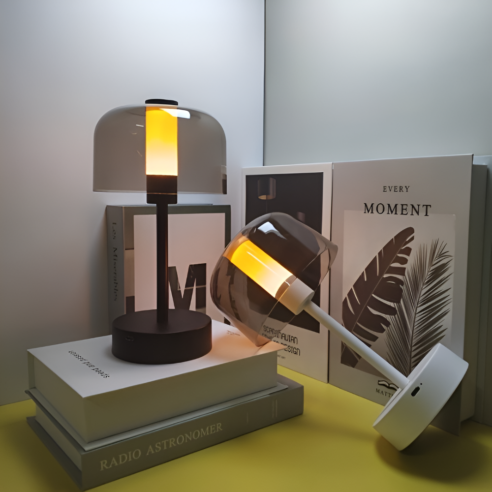 Mångsidig Touch Sensitive LED Nattdukslamp med Metallbas och Akrylskärm - USB-laddning och justerbara färgtemperaturer Bordslampa