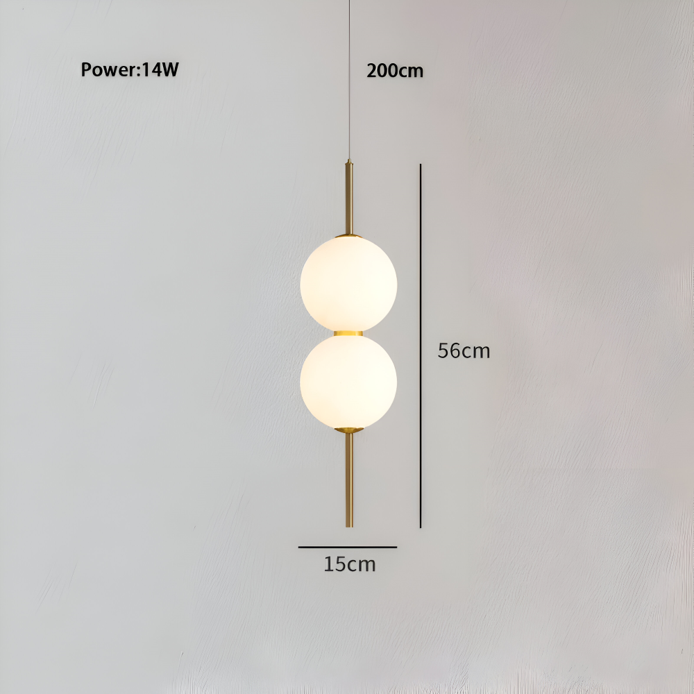 VertiGlobe Pendellampa - Vertikalt Snöre med Matt Glaskula Design Hänglampa