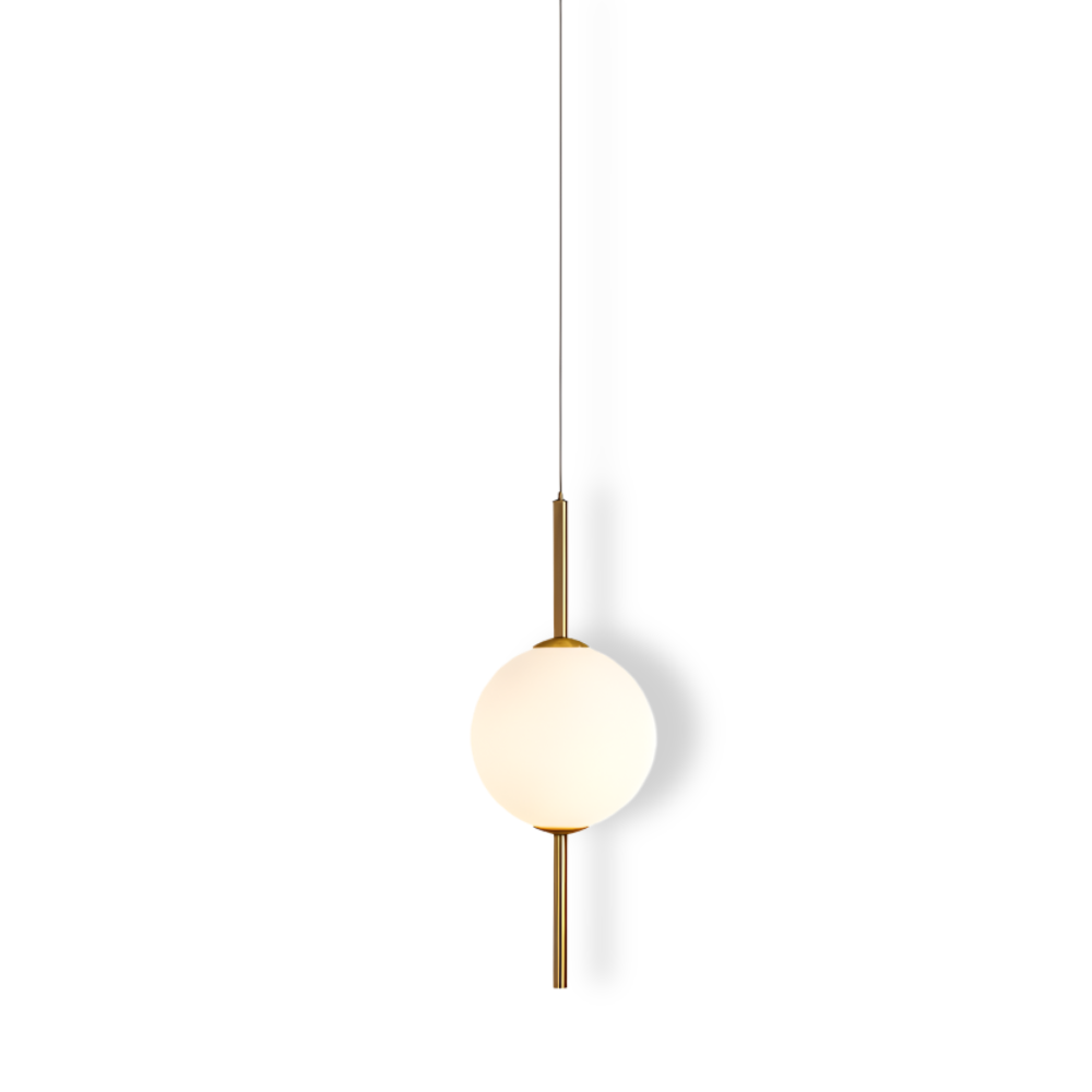 VertiGlobe Pendellampa - Vertikalt Snöre med Matt Glaskula Design Hänglampa