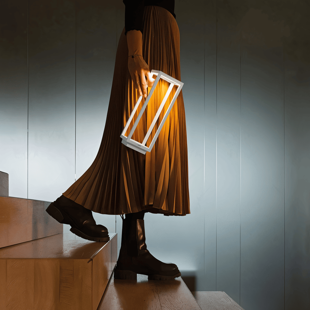 VerticaBeam - 3D-Rektangulär Svart LED-Bordslampa