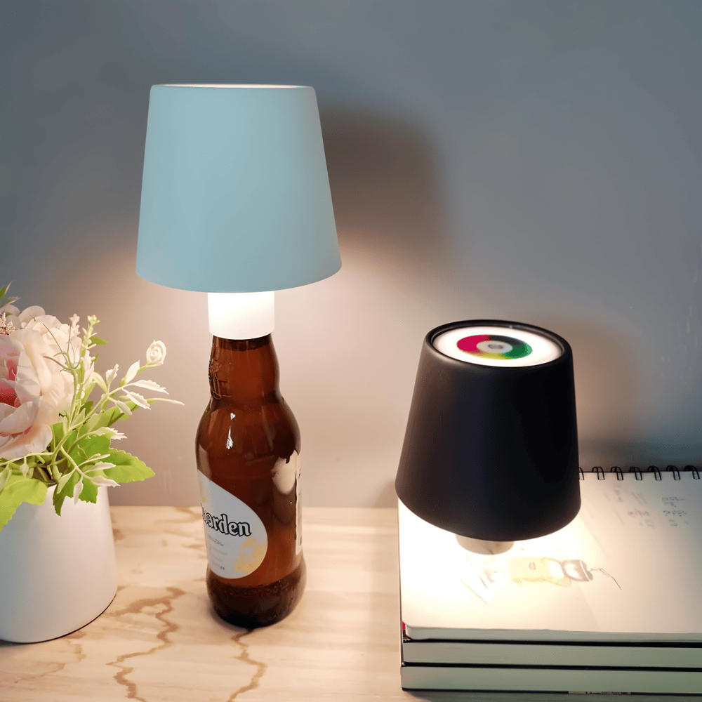 VinoGlint Bordslampa-Portabel Dimbar Vinflasklampa