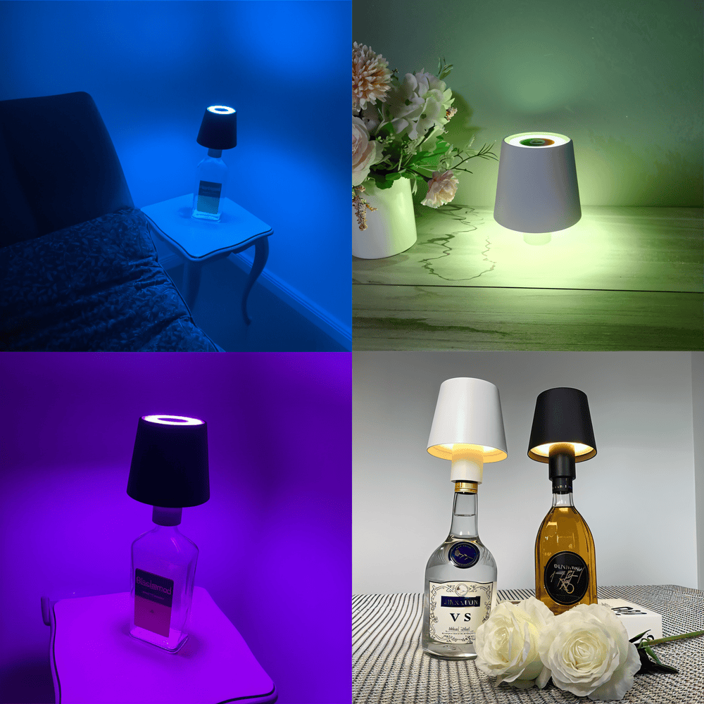 VinoGlint Bordslampa-Portabel Dimbar Vinflasklampa