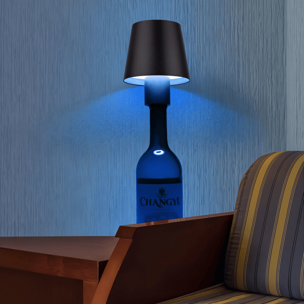 VinoGlint Bordslampa-Portabel Dimbar Vinflasklampa