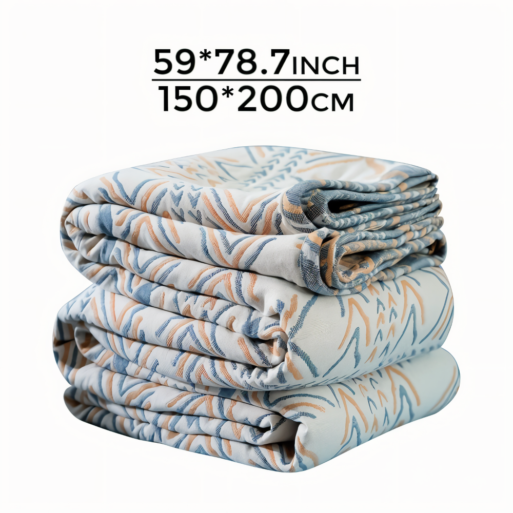 VividPure Plaid - Vändbar bomullspläd för soffa - Twill-vävt Boho fleecefilt