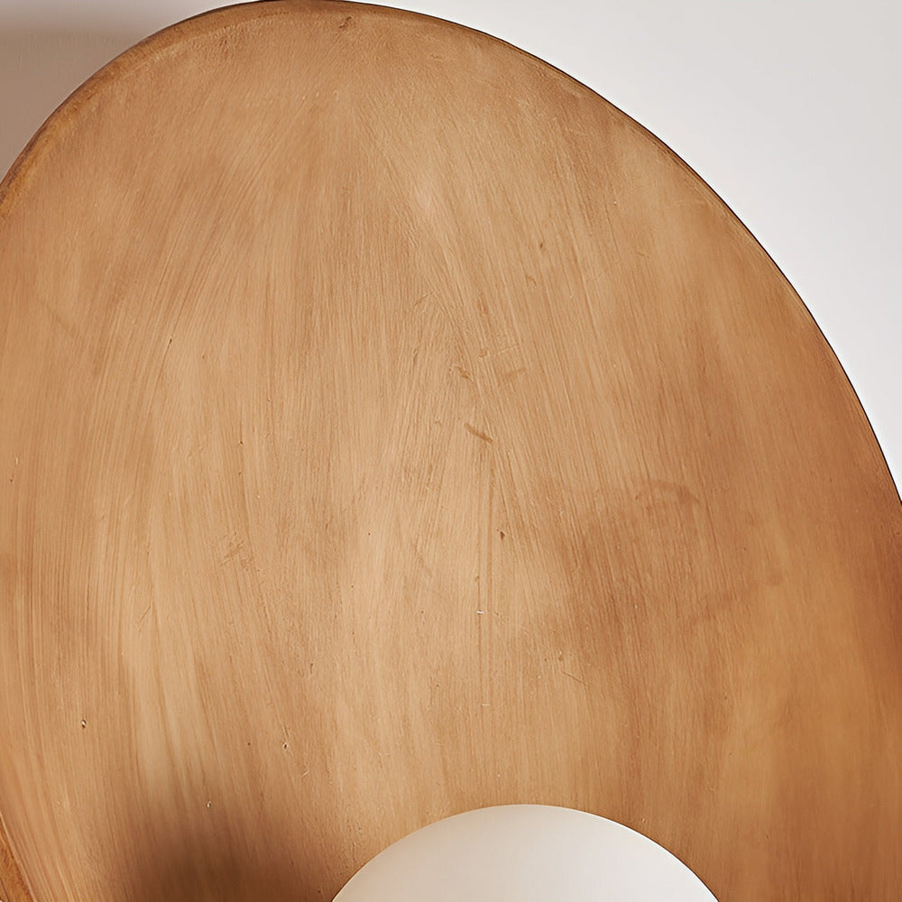 Vägglampa med Vit Pärla - Vit Vägglampa - Rund Wabi-Sabi-Belysning