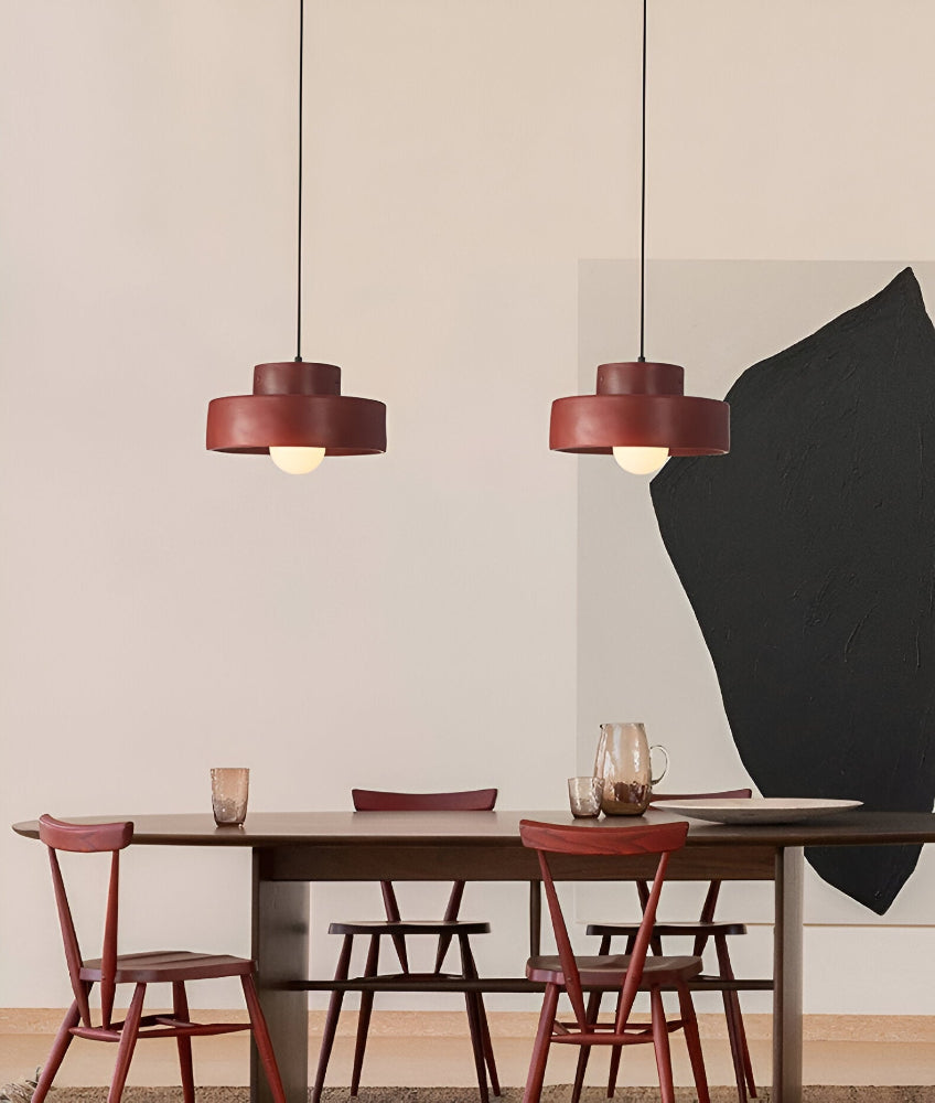 Wabi Sabi Pendellampa - Röd Macaron Pendellampa - Rund Hänglampa