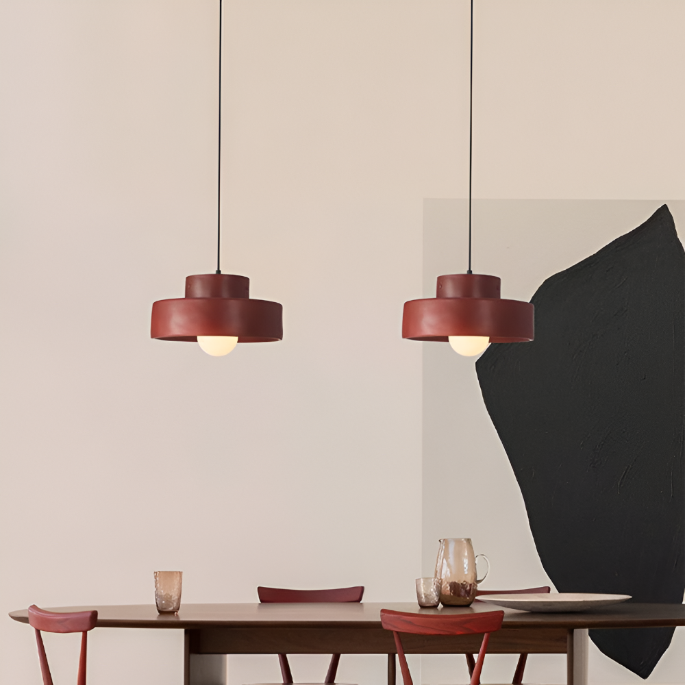 Wabi Sabi Pendellampa - Röd Macaron Pendellampa - Rund Hänglampa