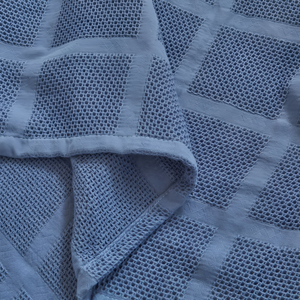 WaffleCloud Pläd - Hypoallergen Bomull Fleece Filt - Mjuk Twill Vävda Filt