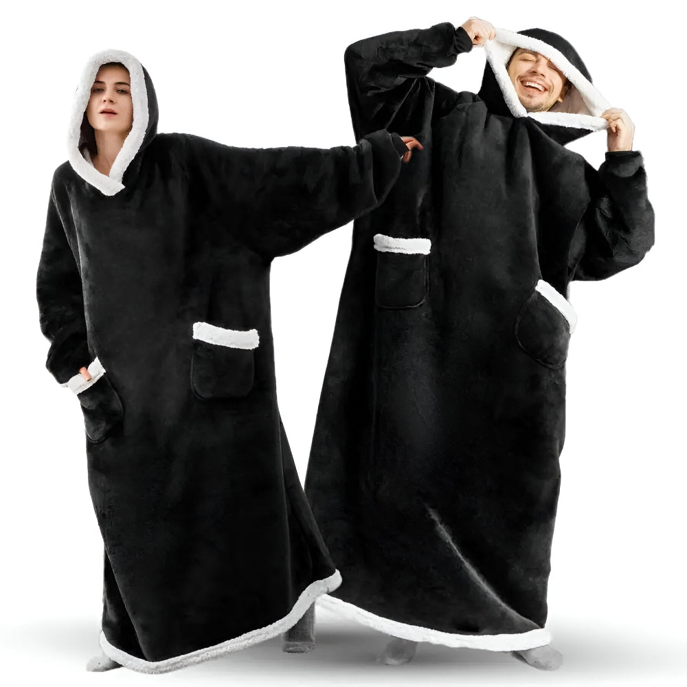 WarmWrap Hoodie Filt - Pläd i överstorlek med huva och ficka