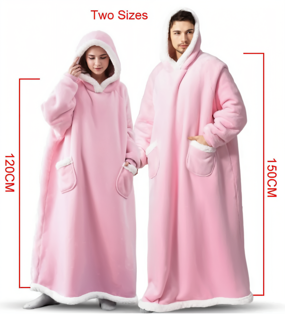 WarmWrap Hoodie Filt - Pläd i överstorlek med huva och ficka