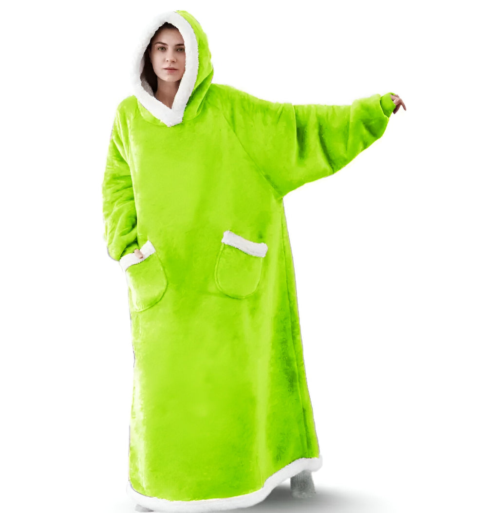WarmWrap Hoodie Filt - Pläd i överstorlek med huva och ficka