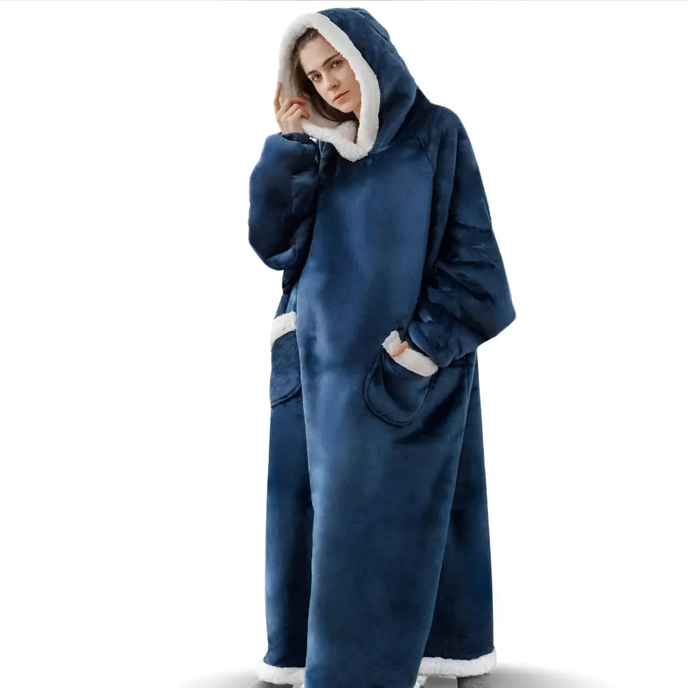 WarmWrap Hoodie Filt - Pläd i överstorlek med huva och ficka