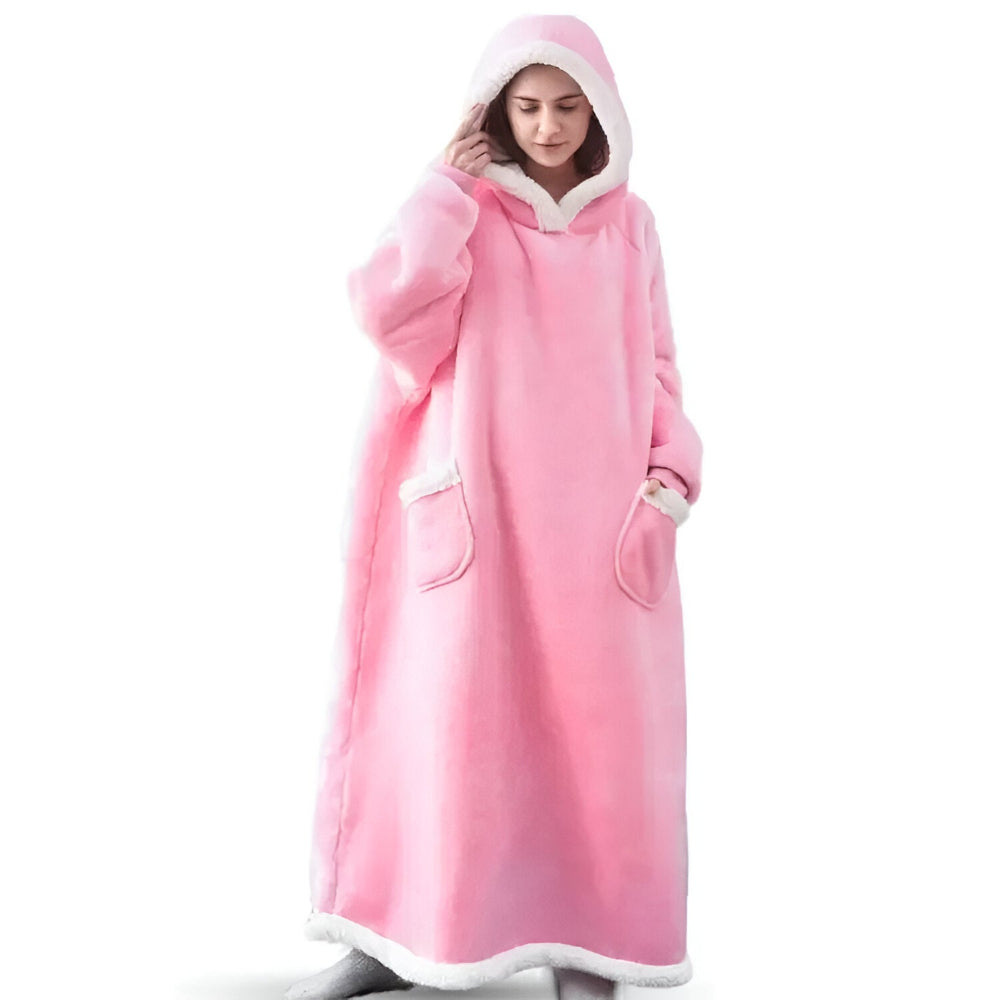 WarmWrap Hoodie Filt - Pläd i överstorlek med huva och ficka