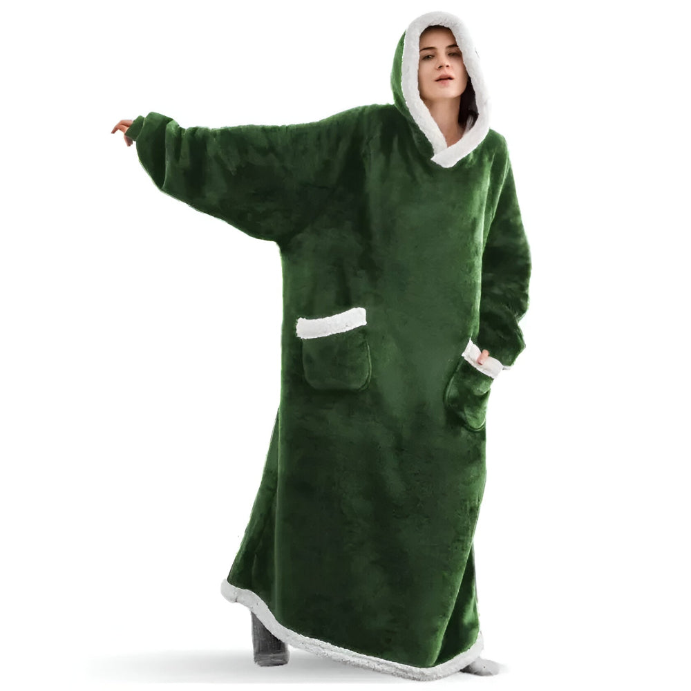WarmWrap Hoodie Filt - Pläd i överstorlek med huva och ficka